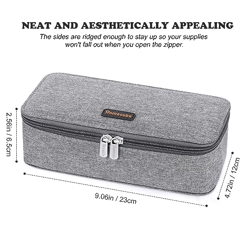 Homecube Pencil Case Capacious Pen Pencil Holder Box Makeup Pens Pouch Oxford Cloth Bag Large Storage Stationery Organizer with Zipper for School & Office - Gray - Image 4