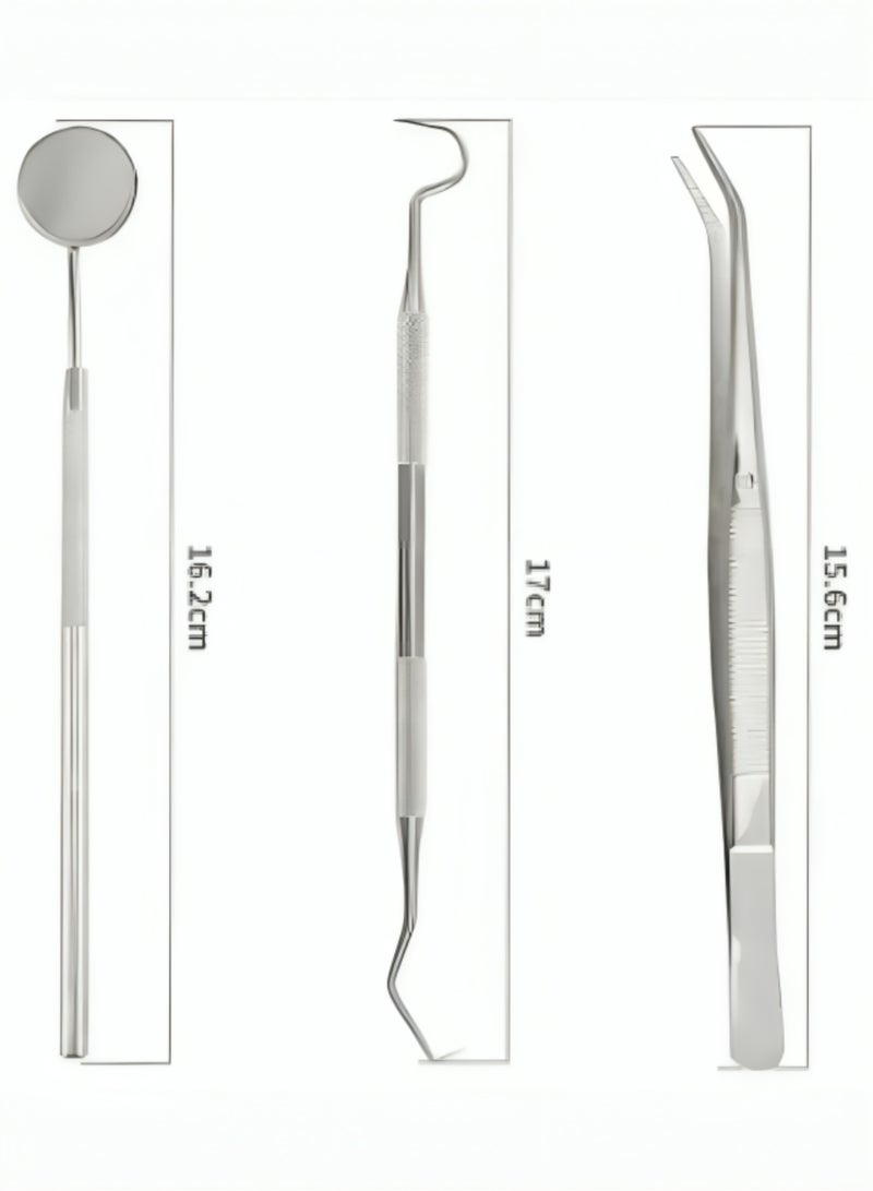 TNM Dental Examination Instrument Set – Mirror, Explorer Probe & Dressing Tweezers (Disposable / Reusable) - Image 4