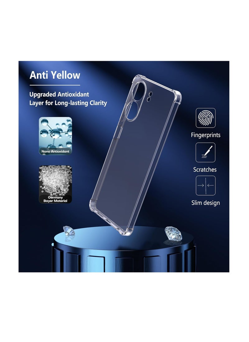 (REDMI 13C 4g) Clear Case Soft TPU Silicone Bumper Reinforced Corner Full Camera Protection Cover for Redmi 13C Poco C65