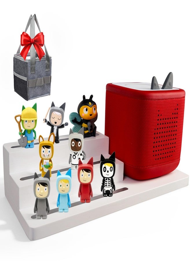 Conamily for TonieBox Shelf, 3-Tier Tonie Shelf Come with Carrying Bag White Toni Shelf Compatible with Toniesbox 1 and Toniesbox 2 Desktop Display Storage Rack for 15 Tonies Figures - Image 1