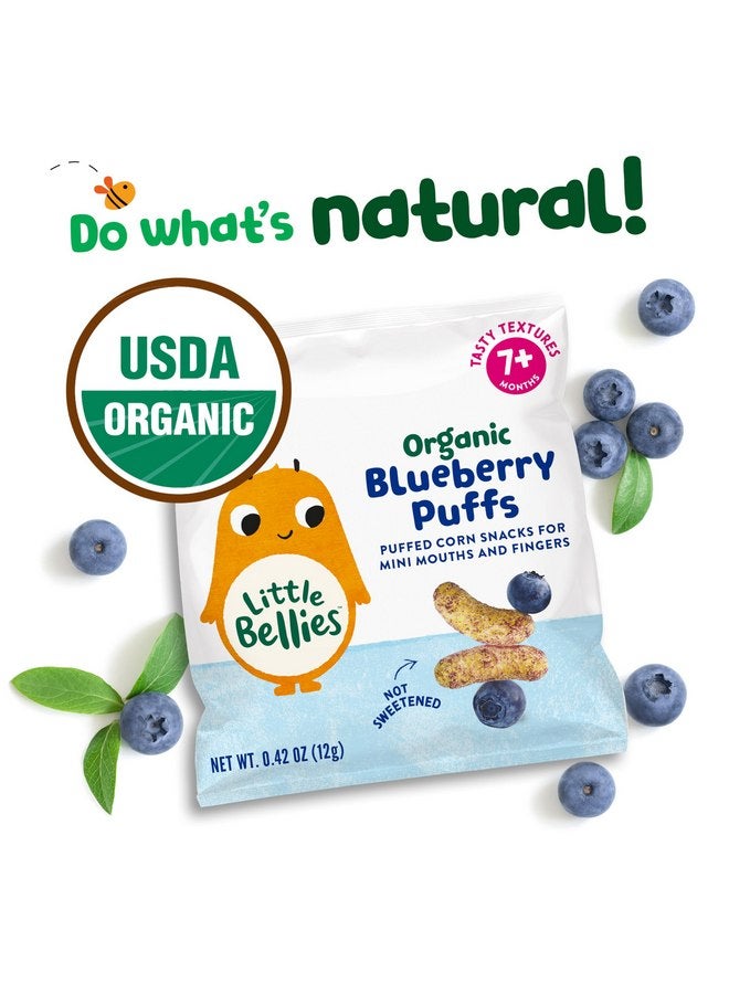 Little Bellies Organic Blueberry Puffs Baby Snack (Pack of 18 x 0.42 oz Individual Packs) - Image 2