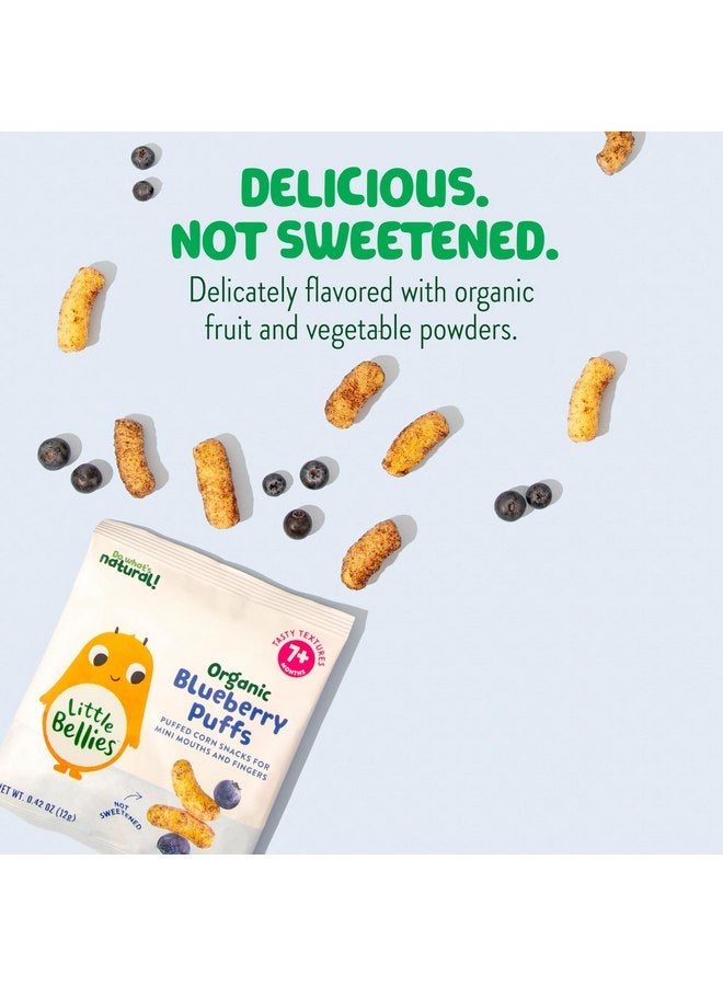 Little Bellies Organic Blueberry Puffs Baby Snack (Pack of 18 x 0.42 oz Individual Packs) - Image 5