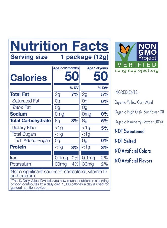 Little Bellies Organic Blueberry Puffs Baby Snack (Pack of 18 x 0.42 oz Individual Packs) - Image 3