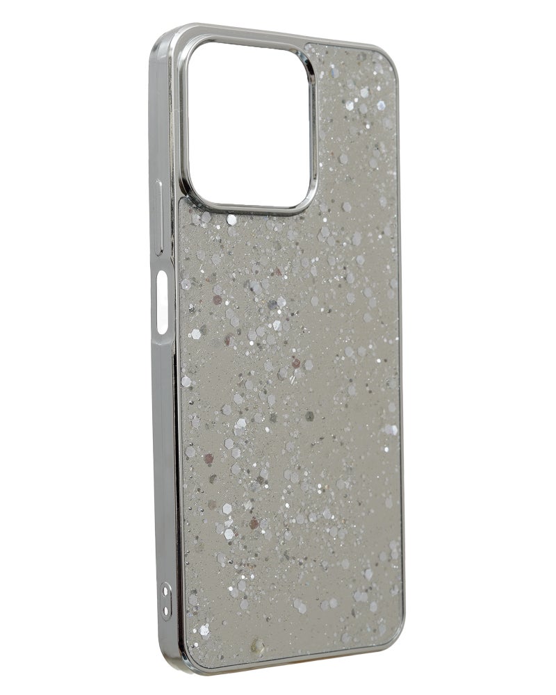 Glitter Plastic Mobile Phone Case With Cute Design for Honor X7c 4G - Silver - Image 2