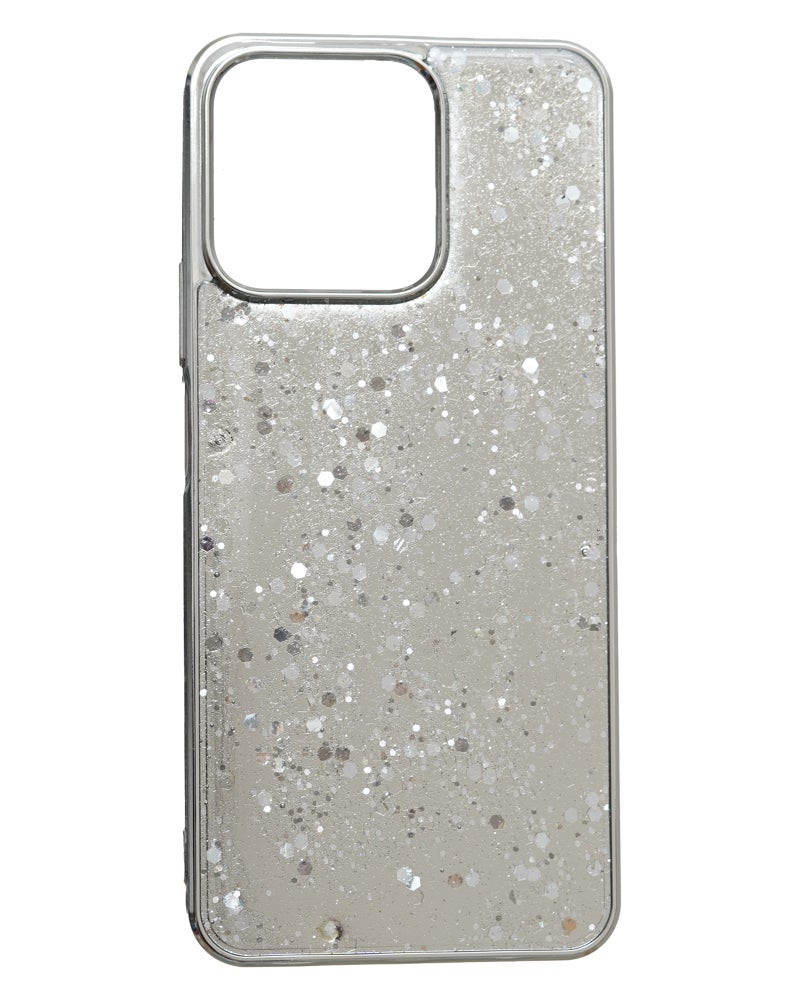 Glitter Plastic Mobile Phone Case With Cute Design for Honor X7c 4G - Silver - Image 1
