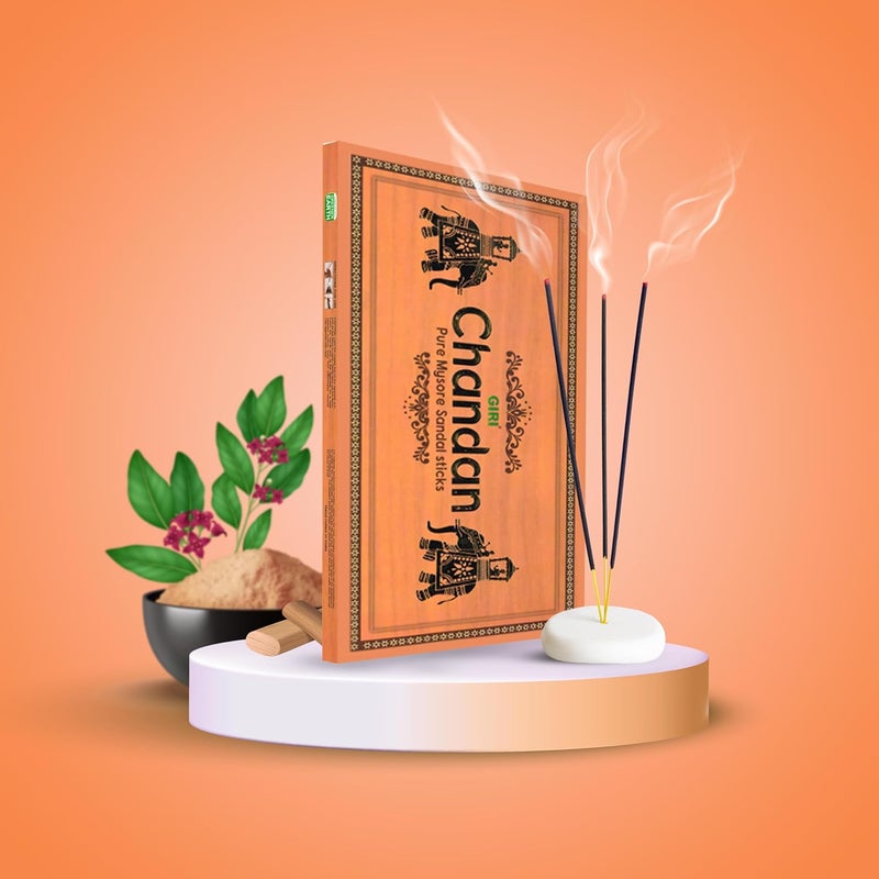 Giri Chandan Pure Mysore Sandal Incense Sticks - 30 Sticks | Agarbatti/Chandan Fragrance/Agarbathi - Image 3
