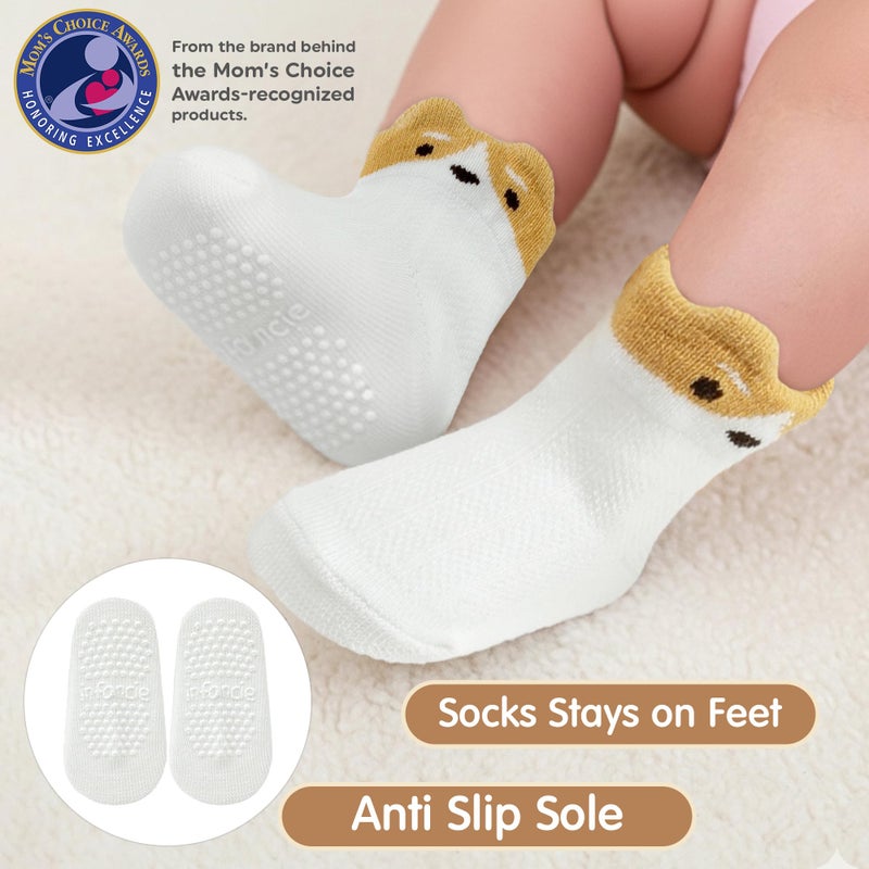 infancie Organic Cotton GOTS Certified Baby Socks 0-6 Months Soft for Infants, Comfortable and Breathable, Newborn 7 Pair Socks for Girls & boys Lightweight and Cozy for Daily Wear Animal Design - Image 5