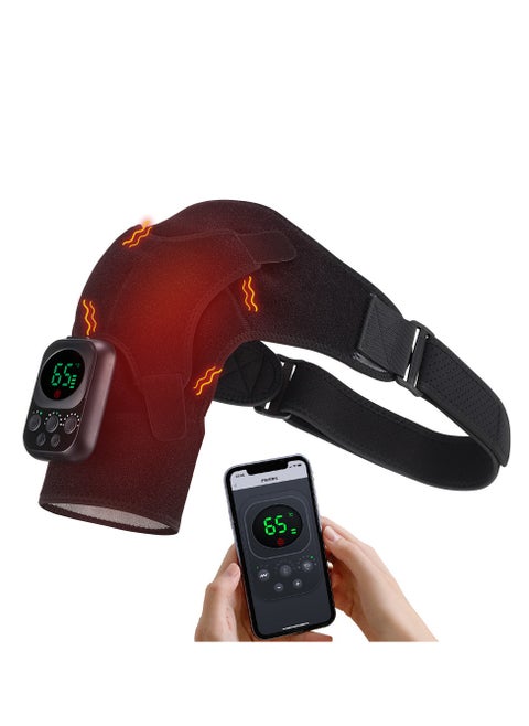 Smart Electric Heating Massage Shoulder Strap: High-Frequency Vibration, 8 EMS Modes, 6 Temperature Settings, Wireless Control, Remote App Operation, Comfortable Therapy - Perfect for Shoulder and Neck Relaxation and Stress Relief