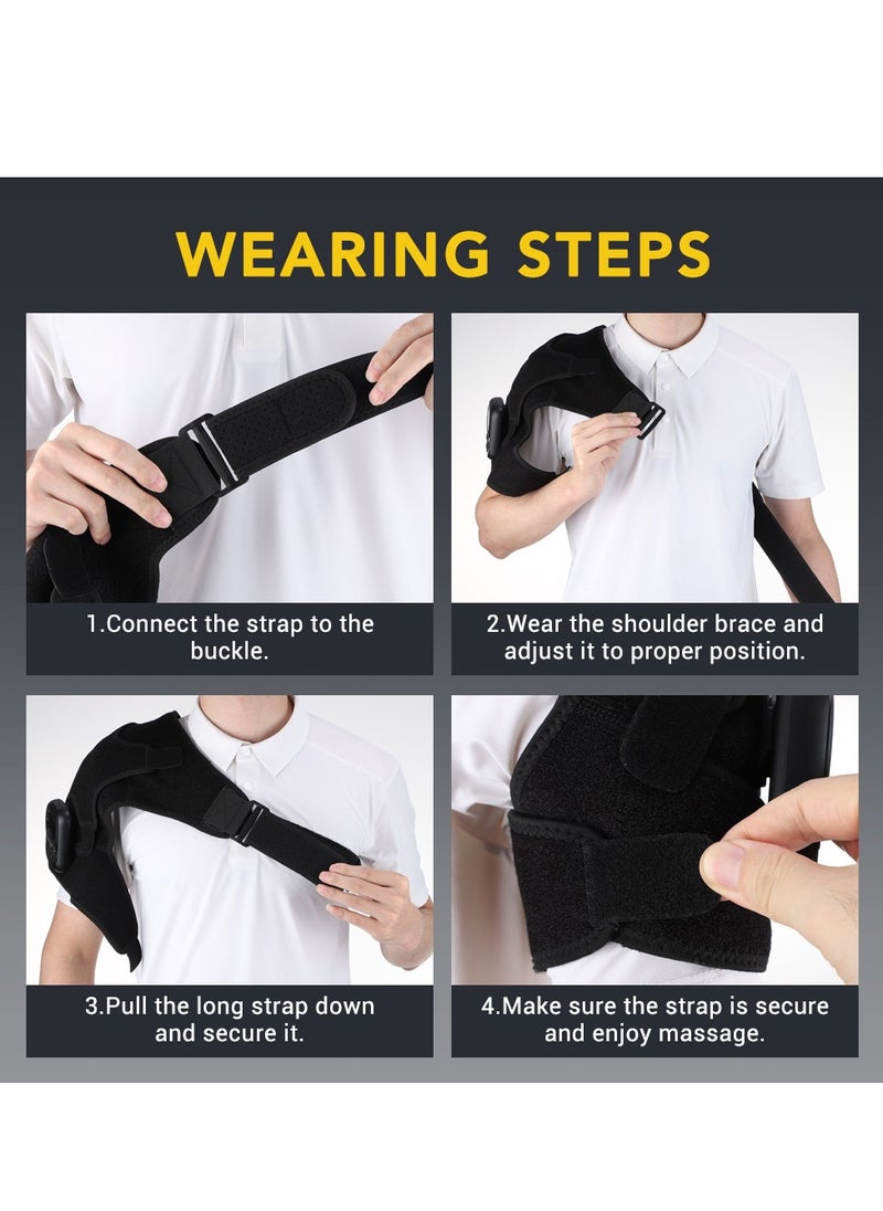 Generic - Smart Electric Heating Massage Shoulder Strap: High-Frequency Vibration, 8 EMS Modes, 6 Temperature Settings, Wireless Control, Remote App Operation, Comfortable Therapy - Perfect for Shoulder and Neck Relaxation and Stress Relief - Image 1