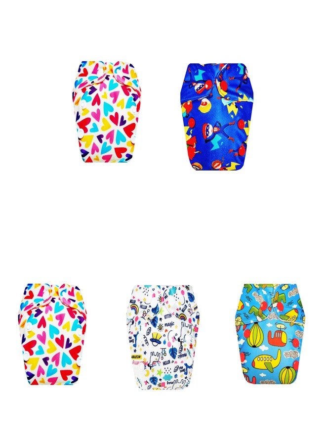 Dumbledo Premium Newborn Cloth Diaper with Integrated Soaker (Pack of 5) | Hypoallergenic | Reusable & Washable | Quick Dry | Designed by Moms | 0 - 4 Months | Unisex Baby - Image 1