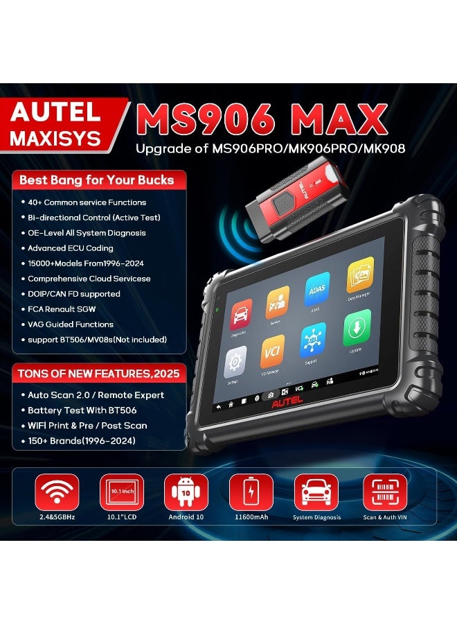 Autel أوتيل ماكسي سيستم MS906 ماكس - جهاز تشخيص يعمل بنظام أندرويد بحجم 10.1 بوصة - Image 2