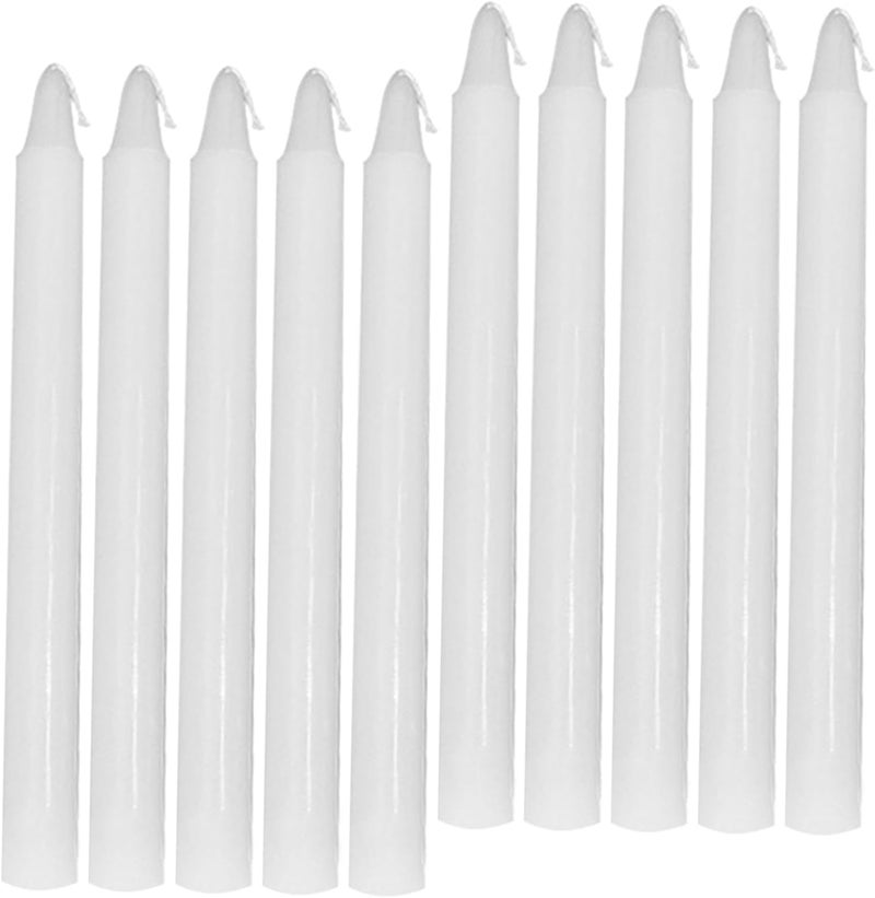 10pcs White Tapered Wax Candles Small Paraffin Candles for Bar Restaurant Decoration 1.7cm Diameter 18cm Height Party Ambiance - Image 1