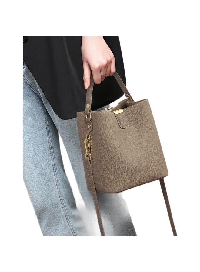 Viney Women'S Handbag, Cowhide Bucket Bag, Light Luxury Crossbody Shoulder Tote Bag, Birthday Mother'S Day Gift For Mom, Practical Present - Image 3