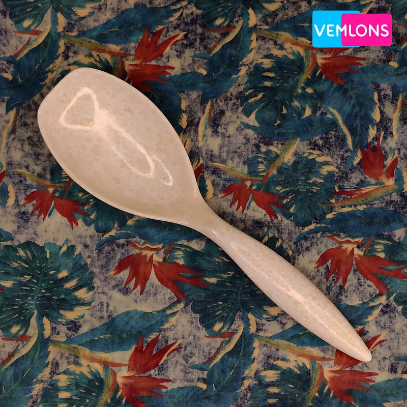 Vemlons Serving Spoon Long Handled Serving Spoon, Melamine Tableware (Set of 4 Piece)(Marble Print) - Image 4