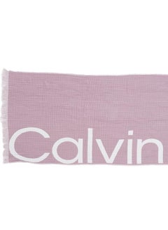 CALVIN KLEIN Logo 2-Tones Cotton Gauge Scarf  - Image 3