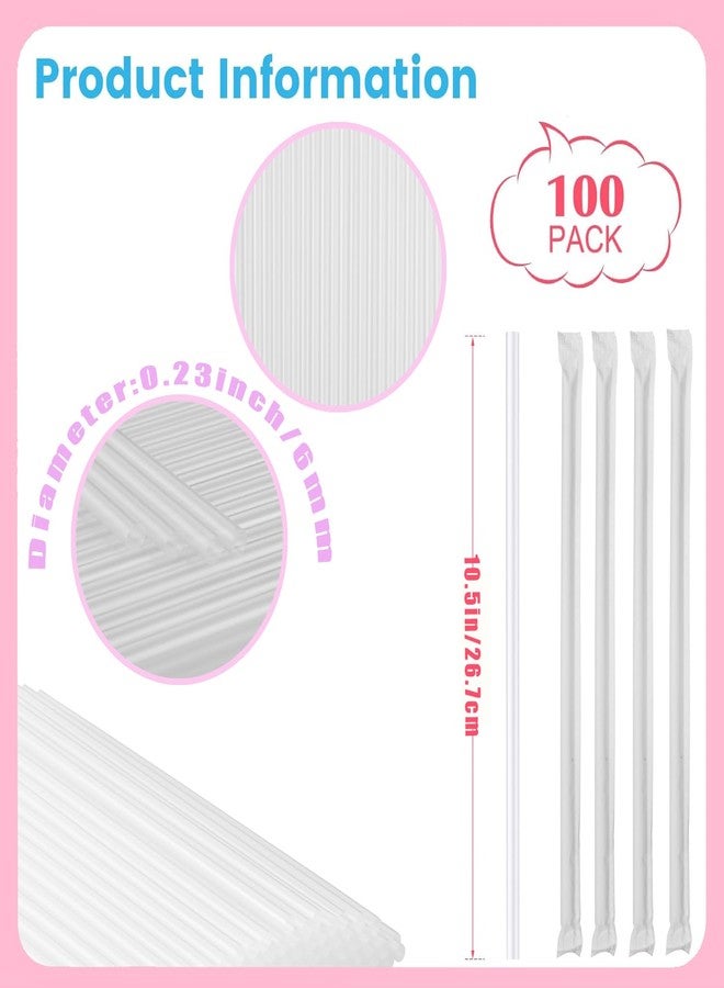 PAKCHOICE 100 Pcs Clear Long Plastic Straws, 10.5 inch Disposable Drinking Straws for 30oz Stanley Cups Tumblers, Bulk Straw for Party, Restaurant, Home - Image 2