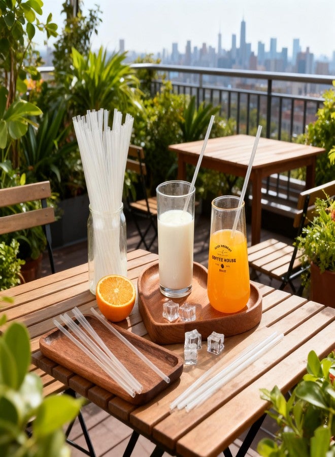 PAKCHOICE 100 Pcs Clear Long Plastic Straws, 10.5 inch Disposable Drinking Straws for 30oz Stanley Cups Tumblers, Bulk Straw for Party, Restaurant, Home - Image 5