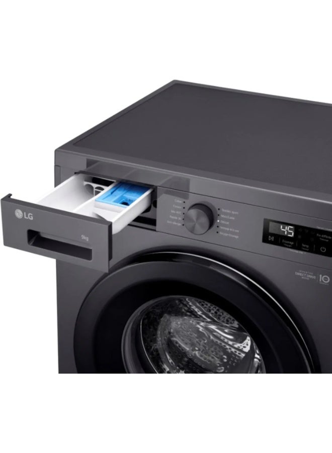 LG Front Load Washer 9 kg F4Y2VYPYJ Black - Image 3