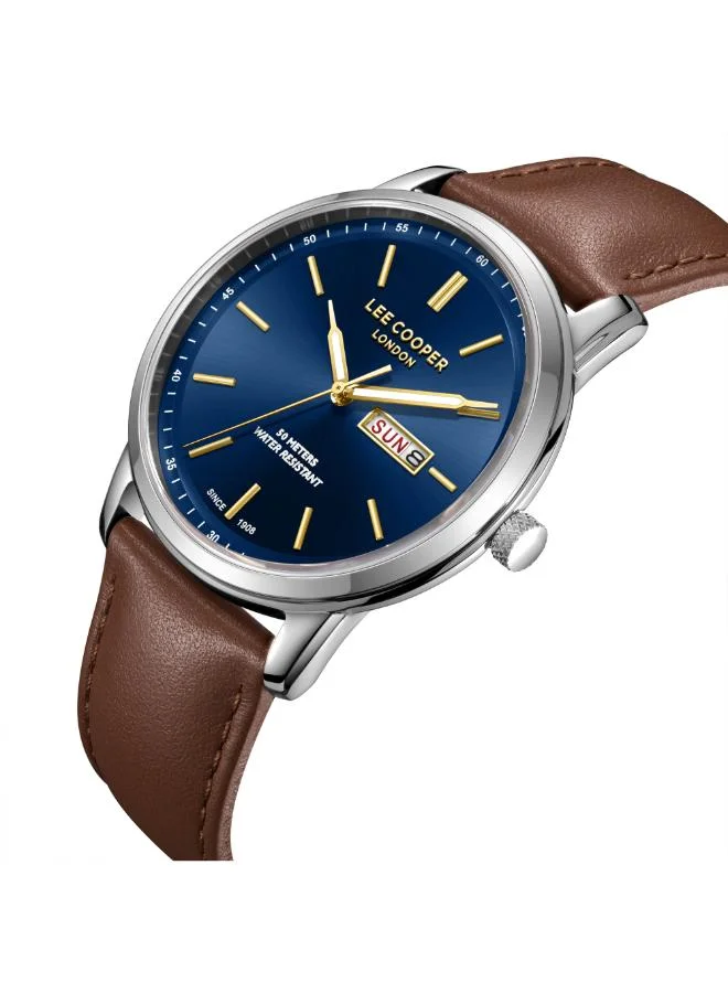 لي كوبر Men's Leather Analog Watch LC08235.394 - 42 mm