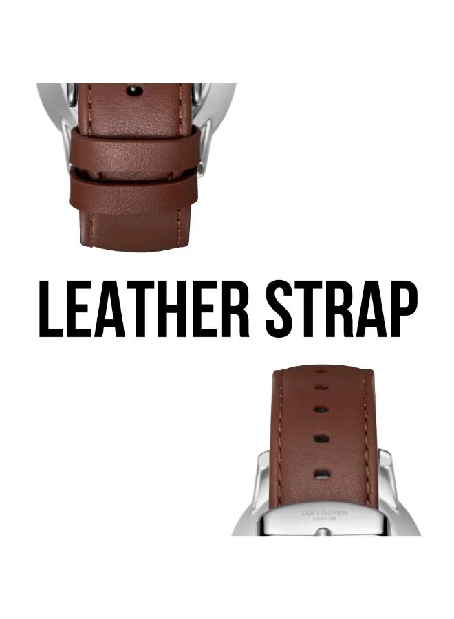 لي كوبر Men's Leather Analog Watch LC08235.394 - 42 mm