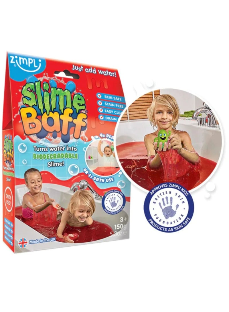 زيمبلي كيدز Slime Baff Ozzy Red Bath Slime Powder, 150g Sensory Bath Time Fun for Kids - Image 4