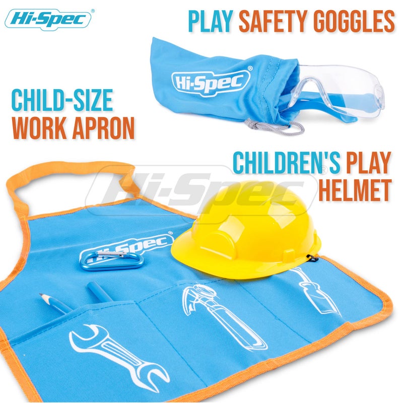 هاي-سبيك Hi-Spec 18pc مجموعة أدوات Kids مجموعة مجموعة وحقيبة الأدوات حجم الطفل. الأدوات اليدوية المعدنية الحقيقية لبناء DIY Woodwork & Construction - Image 3