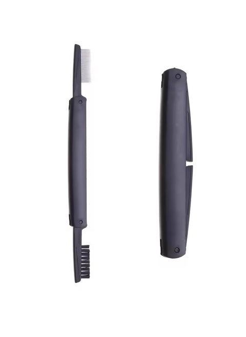 Black Stainless Steel Eyebrow Brush Eyelash Comb Beauty Tools Eyelash Extensions Supplies