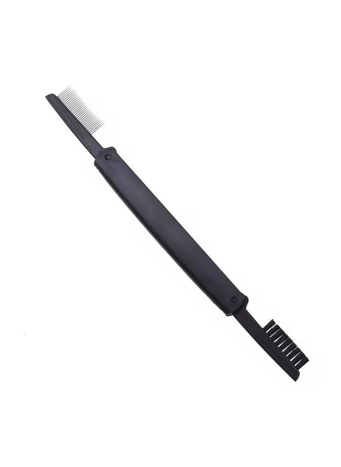 Goolsky Black Stainless Steel Eyebrow Brush Eyelash Comb Beauty Tools Eyelash Extensions Supplies  - Image 2