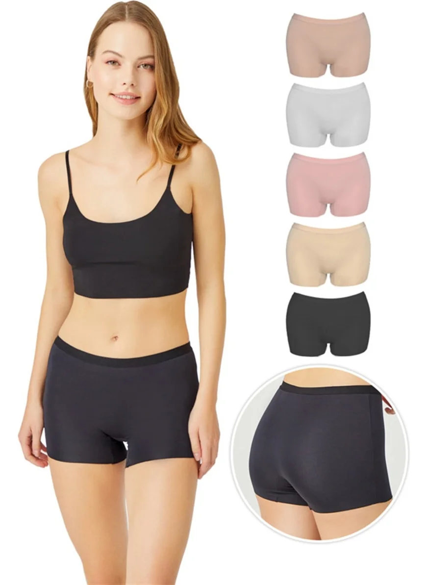 كوتن هيل Basic Laser Cut Seamless Women's Boxer Panties 5 Pack