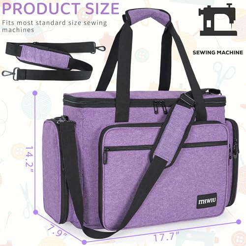 ITHWIU Sewing Machine Carrying Case with Multiple Storage Pockets Large Capacity Universal Tote Storage Bag Compatible with Most Standard Singer Brother Janome - Image 3