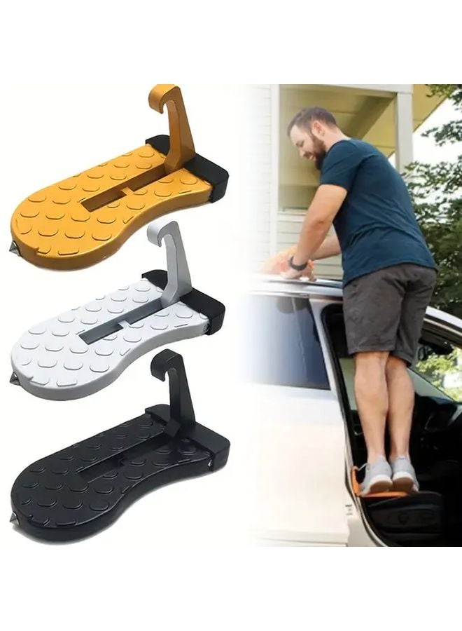 Foldable Yellow Aluminum Car Door Ladder Non Slip Scratch Resistant SUV Truck Roof Channel - Image 2