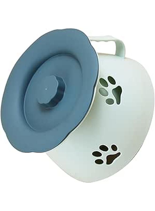 White Plastic Portable Urinal with Lid for Home Camping and Nighttime Use Easy Carry Handle - Image 1