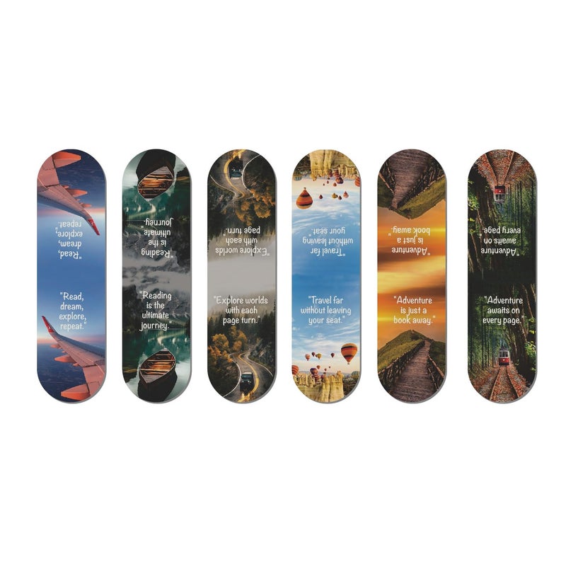 Papboo Pack of 6 Travel Bookmarks,Matte Finished Gifts for Book Readers Writers,Aesthetic Bookmarks - Travel - Image 3