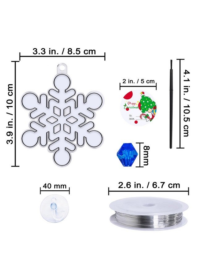 وينلين 24 مجموعة من زينة مصائد الشمس على شكل رقاقات الثلج لتزيين النوافذ بنفسك، أدوات حرفية لتزيين الكريسماس، مصائد الشمس المعلقة على شكل رقاقات الثلج للأطفال، أنشطة حفلات الكريسماس والشتاء في المنزل - Image 3