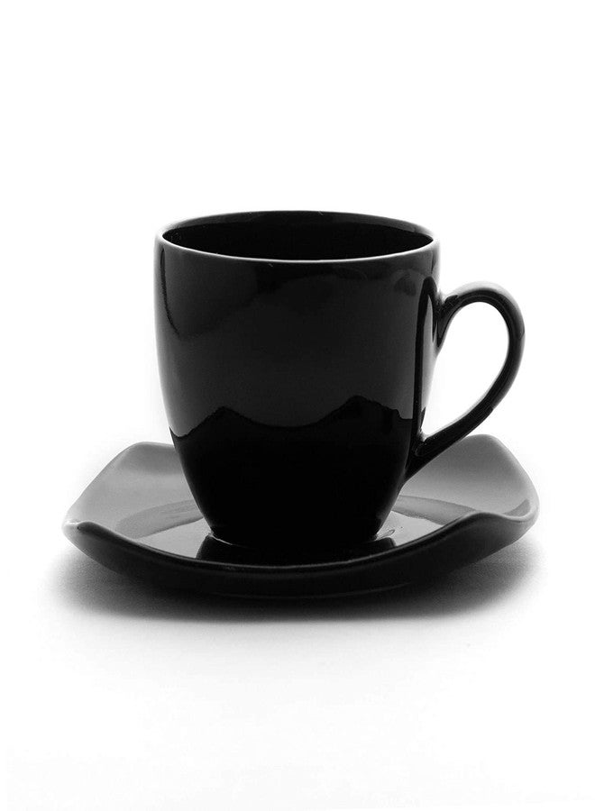 E - Ezra E-Ezra Black Gold Premium Fine Tableware Bone China Tea Cups Saucer Set of 6 for Home/Office/Gifts, (Pack of 6 Mug) - Image 5