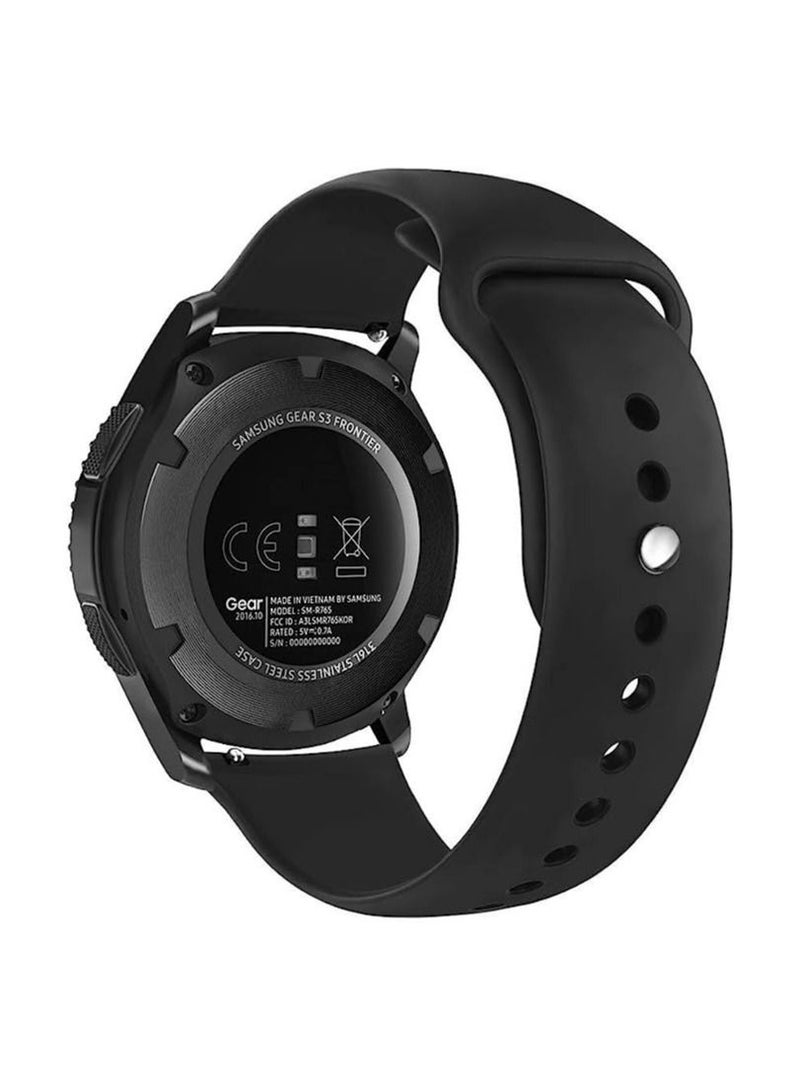 Sport belt compatible for Gear S3 Frontier/Classic Watch Band 22mm, Soft Silicone Strap Replacement Watch Bands compatible for Samsung Gear S3 and Galaxy Watch 46mm,Black  - Image 1