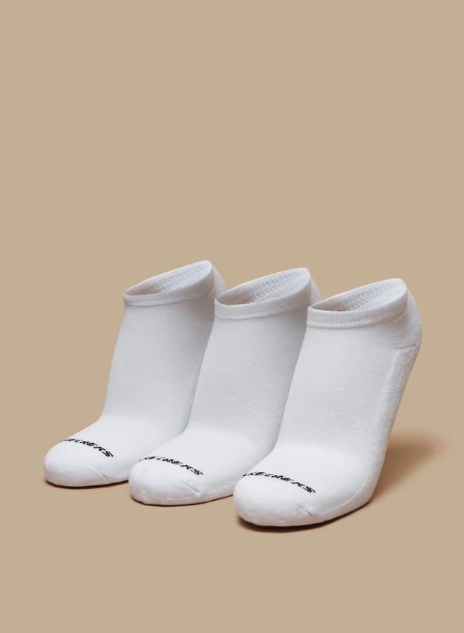 SKECHERS Men Logo Print Ankle Length Sports Socks - Set of 3 - Image 1