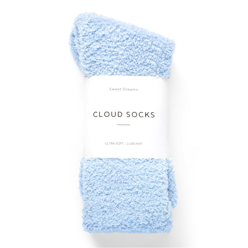 Inerney Blue Fuzzy Socks for Women Men Gifts, Warm Cozy Fluffy Cloud Slipper Style, Comfy Winter Sleep Sock, Christmas Stocking Stuffer Gift - Image 1