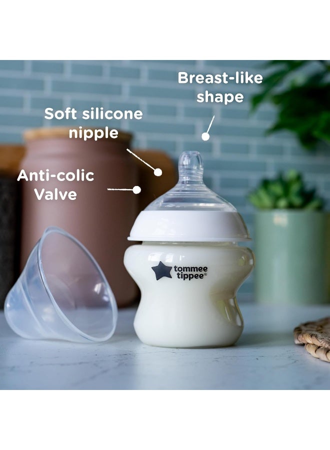 Tommee Tippee Closer to Nature Baby Bottles, Breast-Like with Anti-Colic Valve, 5 oz, 3 Count - Image 2