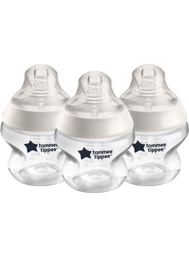 Tommee Tippee Closer to Nature Baby Bottles, Breast-Like with Anti-Colic Valve, 5 oz, 3 Count - Image 1