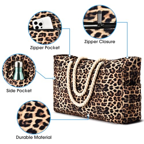 Becokan Beach Bags for Women Large Waterproof Beach Tote Bag Zipper Beach Bags Waterproof Sandproof Swim Pool Bag Large Tote - Image 3