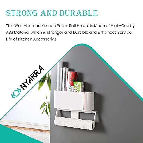 Nyarra Self Adhesive Magic Sticker Kitchen Paper Towel Holder, Kitchen Tissue Roll Holder, Kitchen Tissue Paper Dispenser with Storage Shelf for Wall Mounting in Kitchen [Model - 1329B] - Image 5