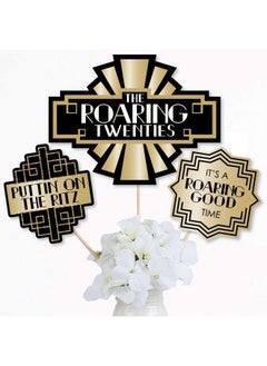 Big Dot of Happiness Roaring 20 1920S Art Deco Jazz Party Centerpiece Sticks Table Toppers Set Of 15  - Image 3