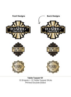 Big Dot of Happiness Roaring 20 1920S Art Deco Jazz Party Centerpiece Sticks Table Toppers Set Of 15  - Image 5
