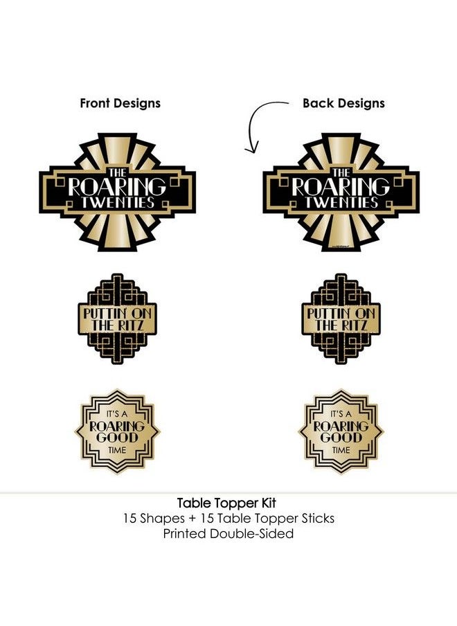 Big Dot of Happiness Roaring 20 1920S Art Deco Jazz Party Centerpiece Sticks Table Toppers Set Of 15  - Image 5