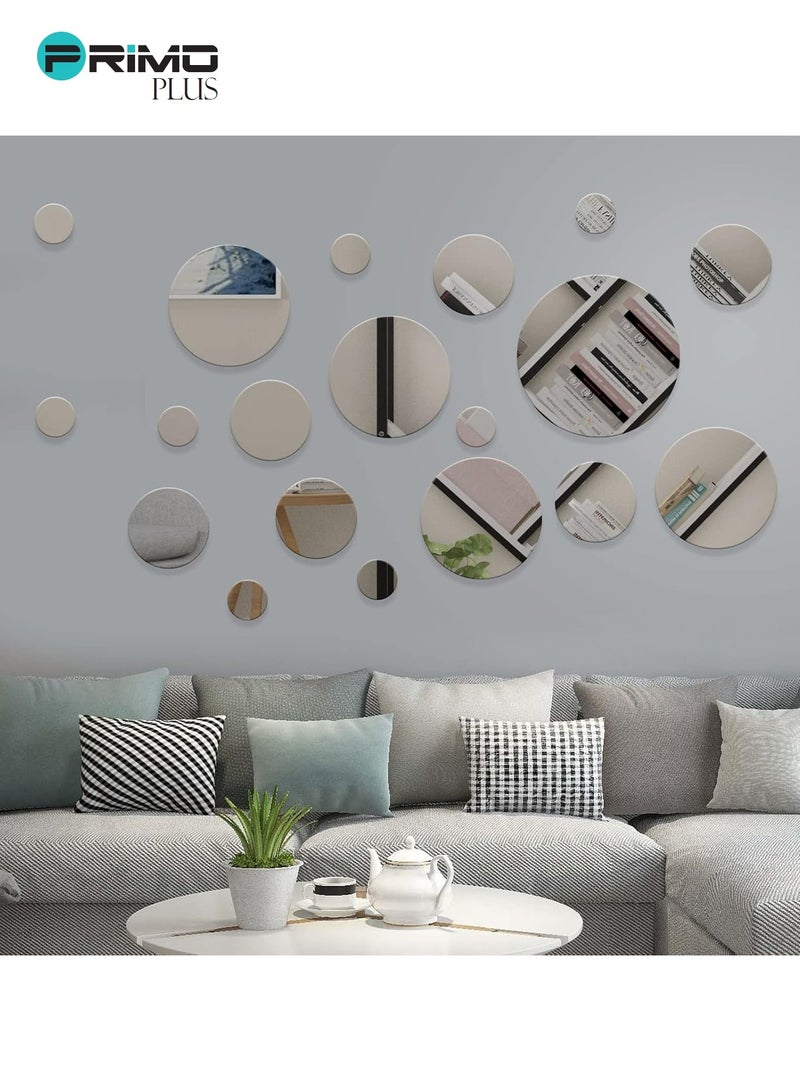 بريمو بلس ملصقات جدارية عاكسة سهلة اللصق وقابلة للإزالة والتركيب يمكنك لصقها بنفسك مكونة من 26 قطعة فضي - Image 2