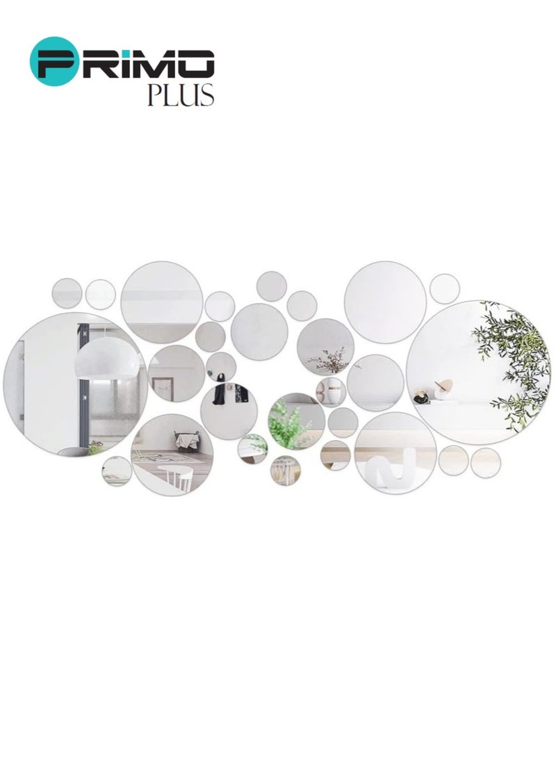 بريمو بلس ملصقات جدارية عاكسة سهلة اللصق وقابلة للإزالة والتركيب يمكنك لصقها بنفسك مكونة من 26 قطعة فضي - Image 4