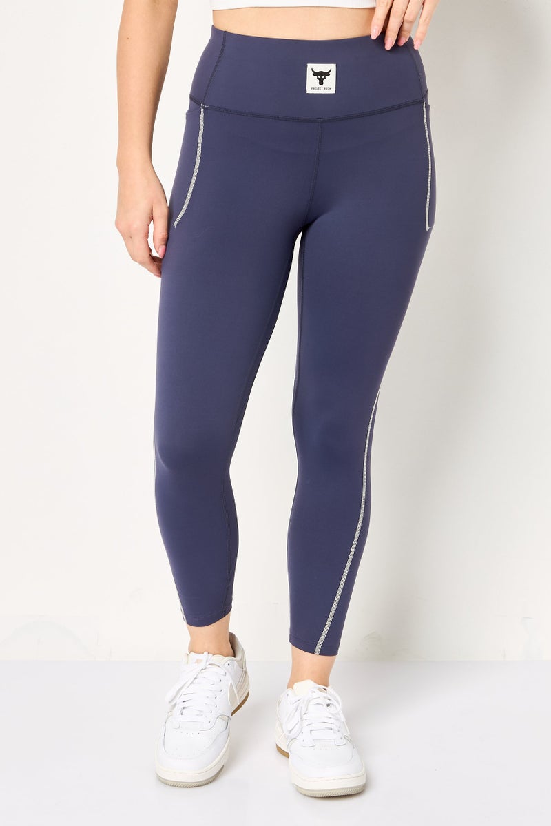 UNDER ARMOUR Women Fitted Project Rock Meridian Training Ankle Leggings, Purple - Image 1