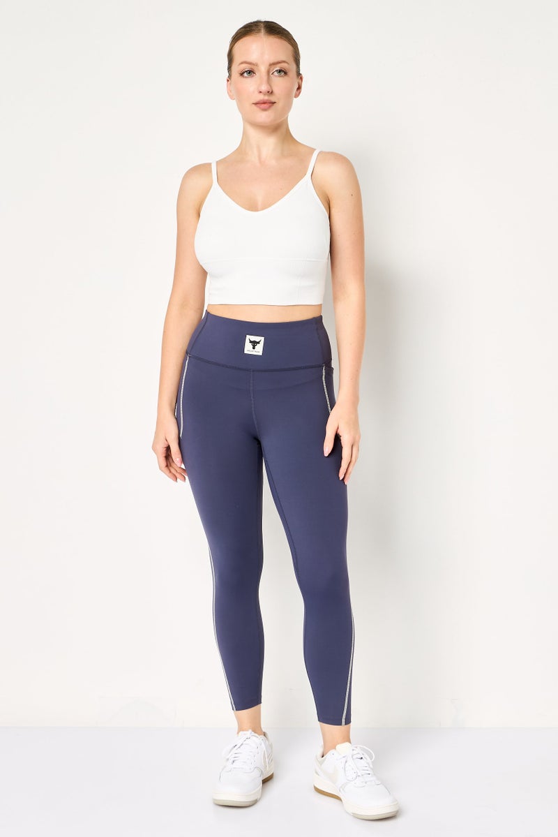 UNDER ARMOUR Women Fitted Project Rock Meridian Training Ankle Leggings, Purple - Image 3