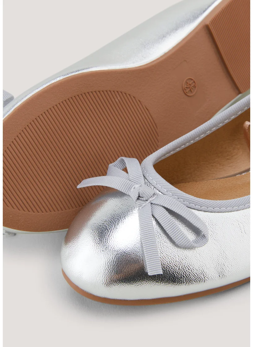 Matalan Girls Silver Ballet Shoes